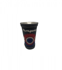 Чашка фирменная Selecta Калабас, для питья мате, алюминиевый, в коже, чёрный 100 мл