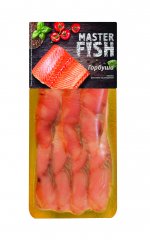 Купить Горбуша холодного копчения нарезка 90г Master Fish в 1й Икорный Супермаркет